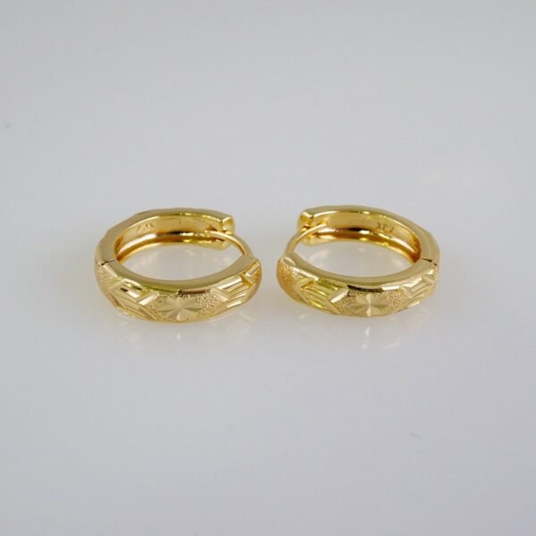 Women Earrings/ Aretes Dama/  Plain/  14k Real Color// E899