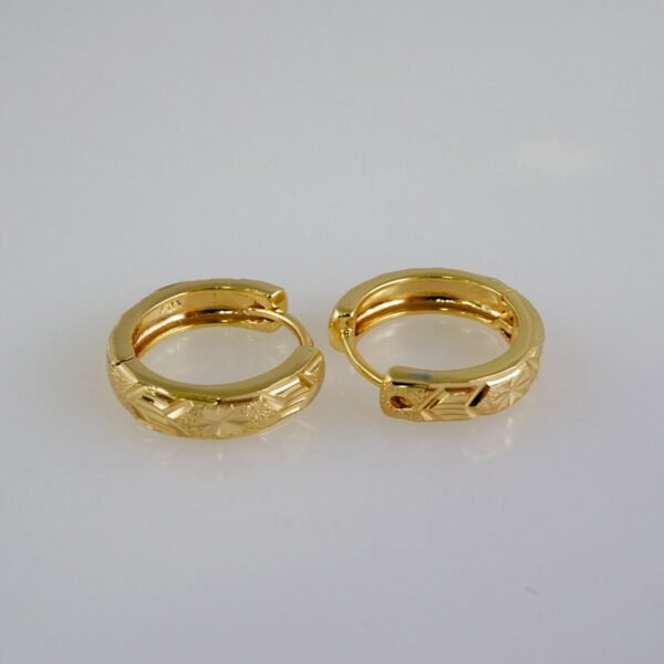 Women Earrings/ Aretes Dama/  Plain/  14k Real Color// E899 - Image 2