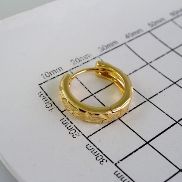 Women Earrings/ Aretes Dama/  Plain/  14k Real Color// E899 - Image 3