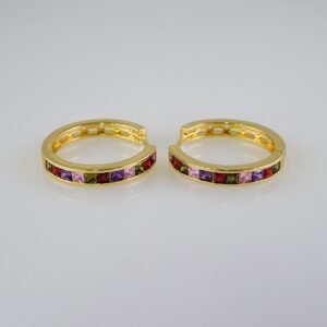 Women Earrings/ Aretes Dama/  Zircon Stone/  14k Real Color// E902
