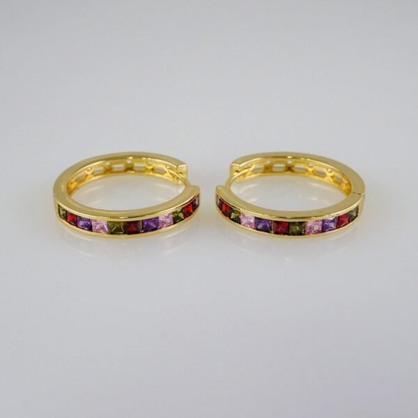 Women Earrings/ Aretes Dama/  Zircon Stone/  14k Real Color// E902