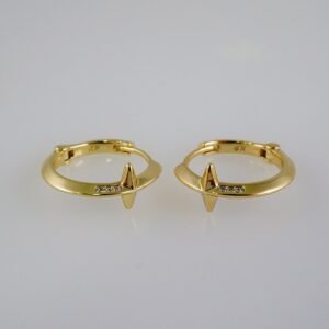 Women Earrings/ Aretes Dama/  Zircon Stone/  14k Real Color// E904