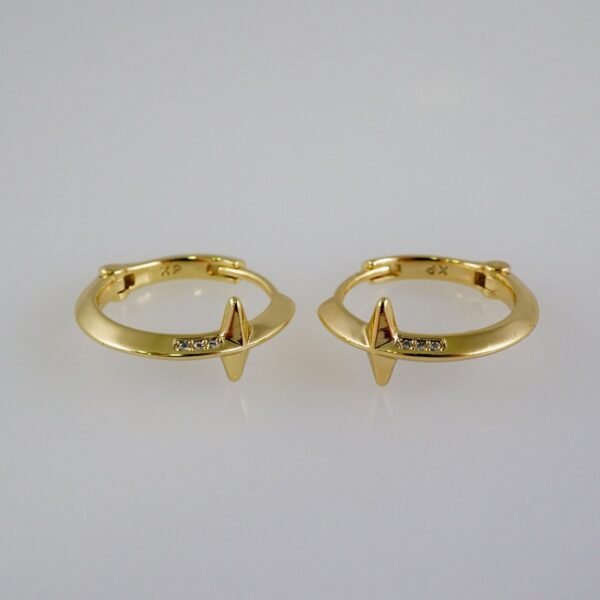 Women Earrings/ Aretes Dama/  Zircon Stone/  14k Real Color// E904