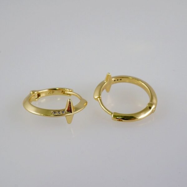 Women Earrings/ Aretes Dama/  Zircon Stone/  14k Real Color// E904 - Image 2