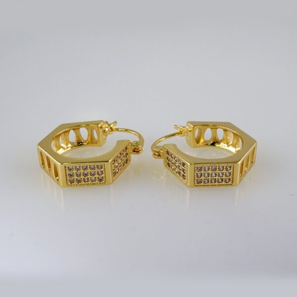 Women Earrings/ Aretes Dama/  Zircon Stone/  14k Real Color// E905