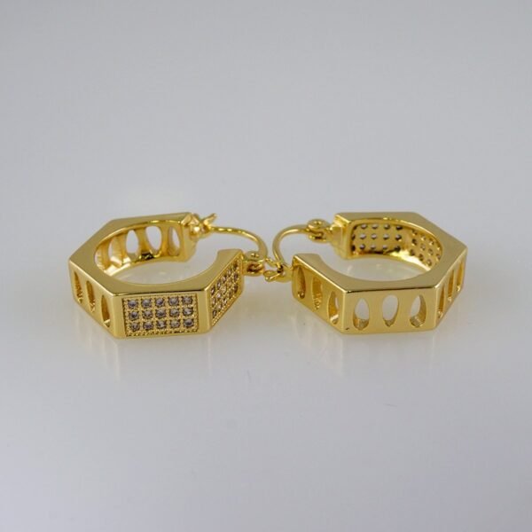 Women Earrings/ Aretes Dama/  Zircon Stone/  14k Real Color// E905 - Image 2