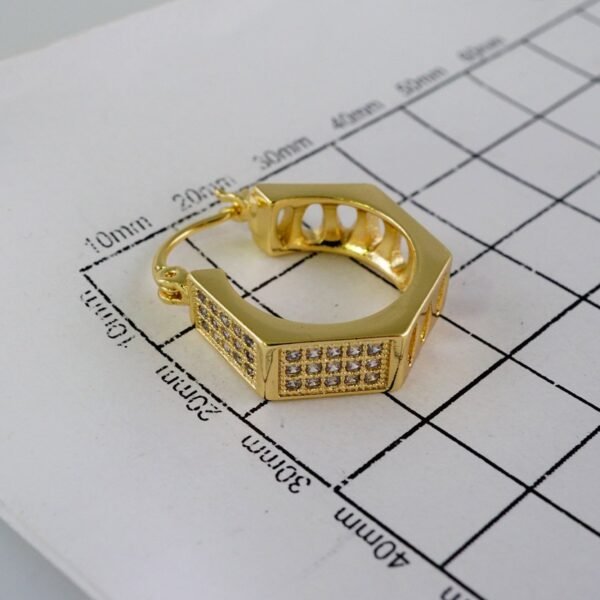 Women Earrings/ Aretes Dama/  Zircon Stone/  14k Real Color// E905 - Image 3