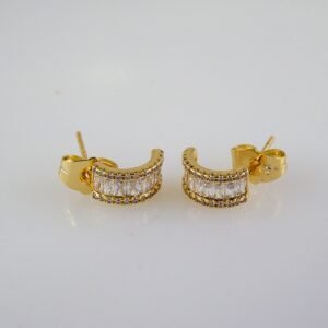 Women Earrings/ Aretes Dama/  Zircon Stone/  14k Real Color// E907