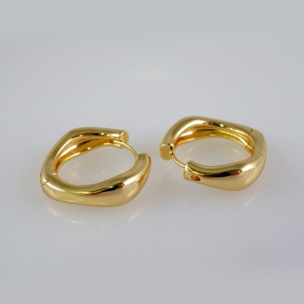 Women Earrings/ Aretes Dama/  Plain/  14k Real Color// E908 - Image 2