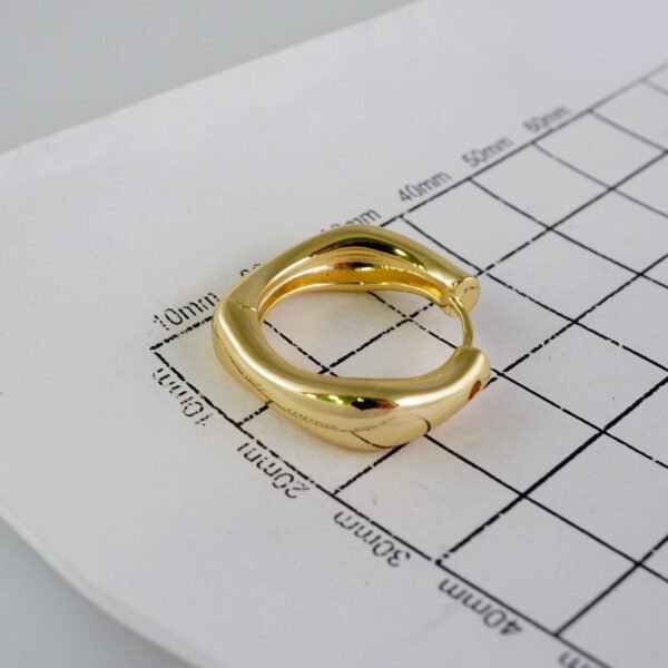 Women Earrings/ Aretes Dama/  Plain/  14k Real Color// E908 - Image 3