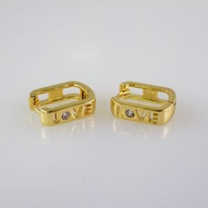 Women Earrings/ Aretes Dama/  Zircon Stone/  14k Real Color// E910