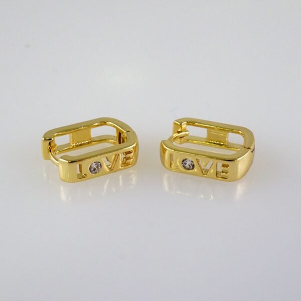 Women Earrings/ Aretes Dama/  Zircon Stone/  14k Real Color// E910