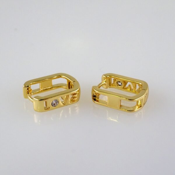 Women Earrings/ Aretes Dama/  Zircon Stone/  14k Real Color// E910 - Image 2