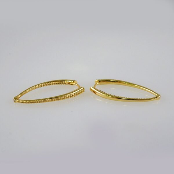 Women Earrings/ Aretes Dama/  Plain/  14k Real Color// E913 - Image 2