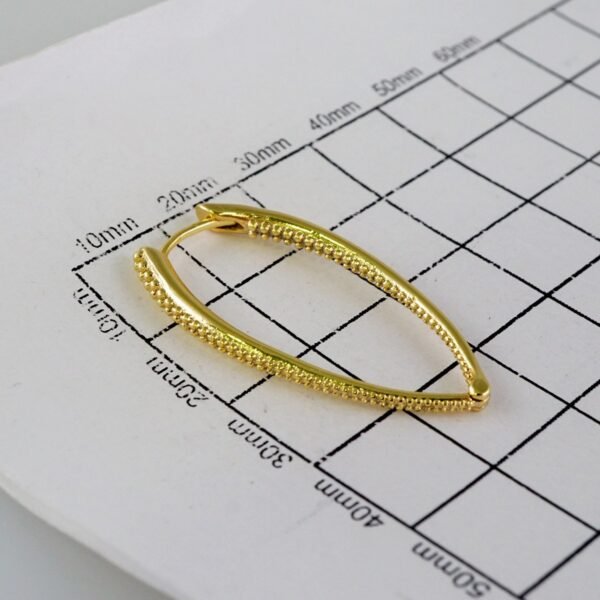 Women Earrings/ Aretes Dama/  Plain/  14k Real Color// E913 - Image 3