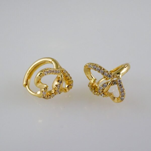 Women Earrings/ Aretes Dama/  Zircon Stone/  14k Real Color// E915