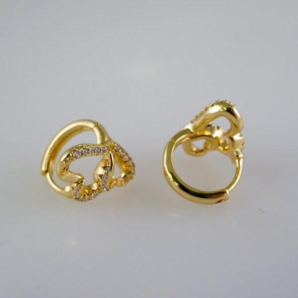 Women Earrings/ Aretes Dama/  Zircon Stone/  14k Real Color// E915 - Image 2