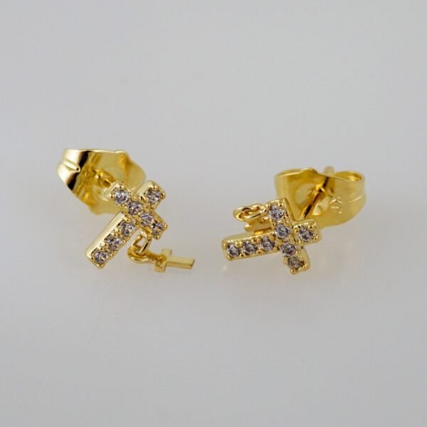 Women Earrings/ Aretes Dama/  Zircon Stone/  14k Real Color// E918