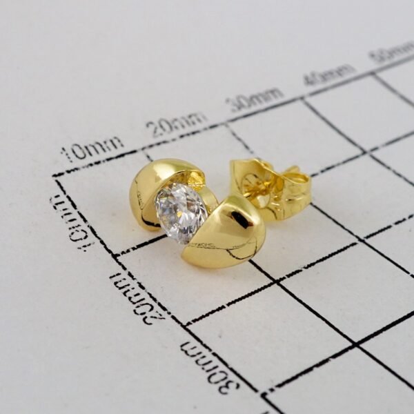 Women Earrings/ Aretes Dama/  Zircon Stone/  14k Real Color// E919 - Image 3