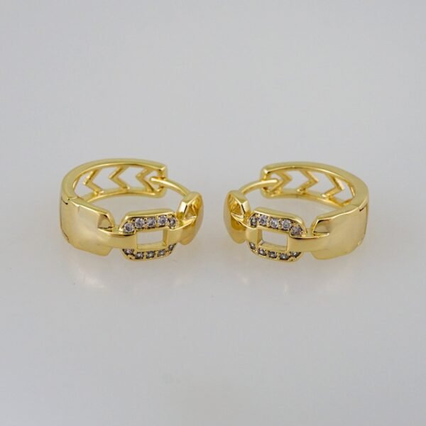 Women Earrings/ Aretes Dama/  Zircon Stone/  14k Real Color// E920
