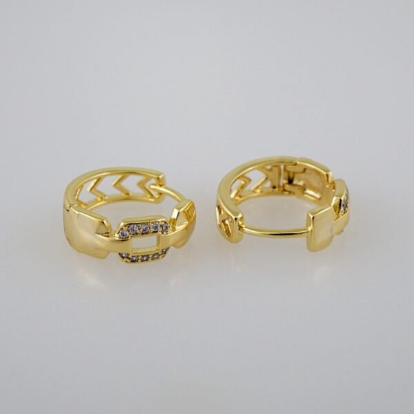 Women Earrings/ Aretes Dama/  Zircon Stone/  14k Real Color// E920 - Image 2