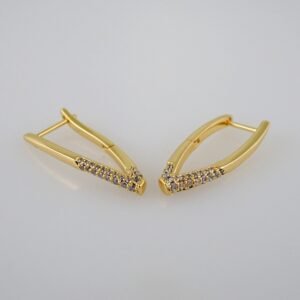 Women Earrings/ Aretes Dama/  Zircon Stone/  14k Real Color// E922