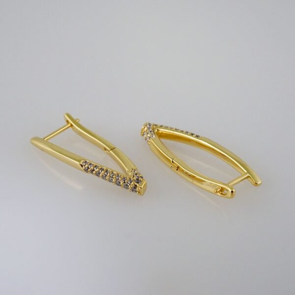 Women Earrings/ Aretes Dama/  Zircon Stone/  14k Real Color// E922 - Image 2
