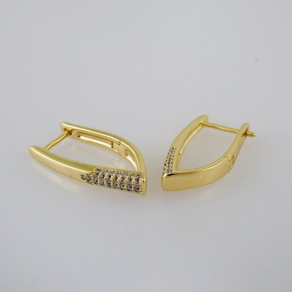 Women Earrings/ Aretes Dama/  Zircon Stone/  14k Real Color// E923 - Image 2
