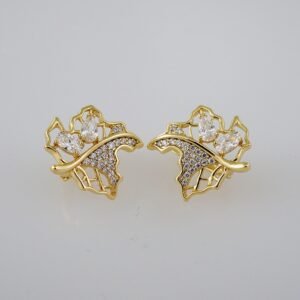 Women Earrings/ Aretes Dama/  Zircon Stone/  14k Real Color// E931