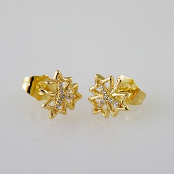 Women Earrings/ Aretes Dama/  Zircon Stone/  14k Real Color// E960