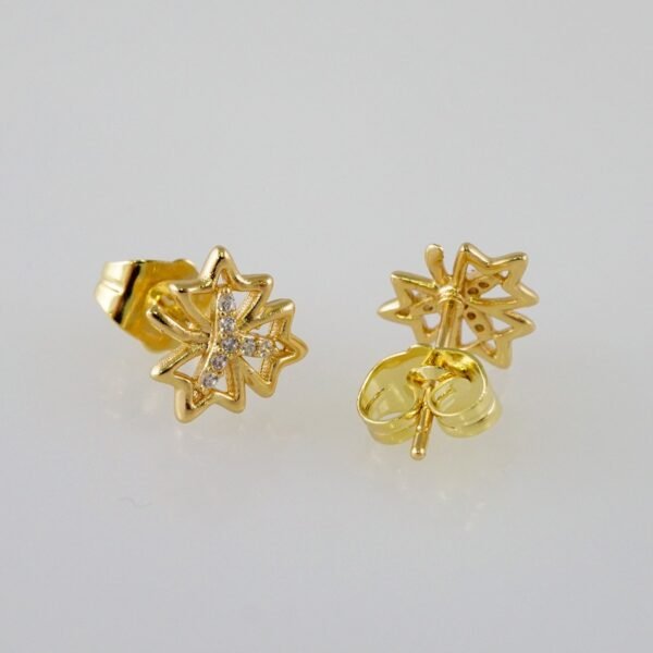 Women Earrings/ Aretes Dama/  Zircon Stone/  14k Real Color// E960 - Image 2