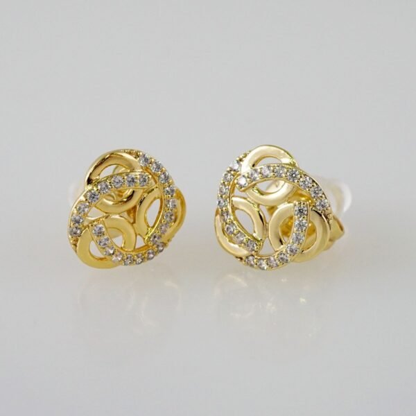 Women Earrings/ Aretes Dama/  Zircon Stone/  14k Real Color// E963