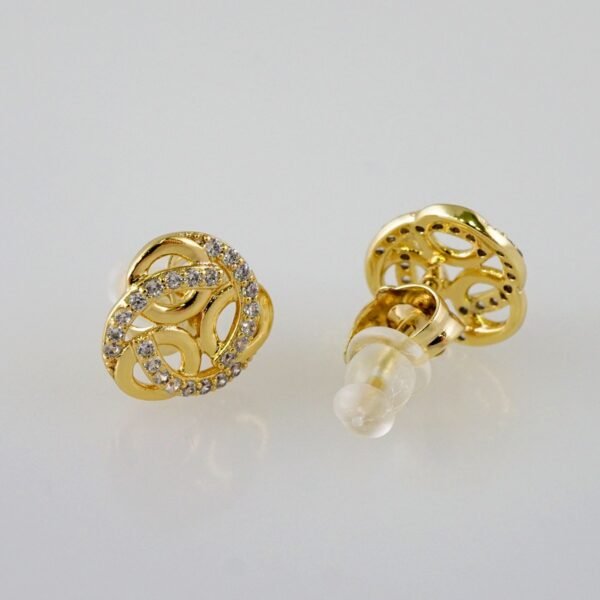 Women Earrings/ Aretes Dama/  Zircon Stone/  14k Real Color// E963 - Image 2