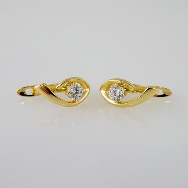 Women Earrings/ Aretes Dama/  Zircon Stone/  14k Real Color// E966