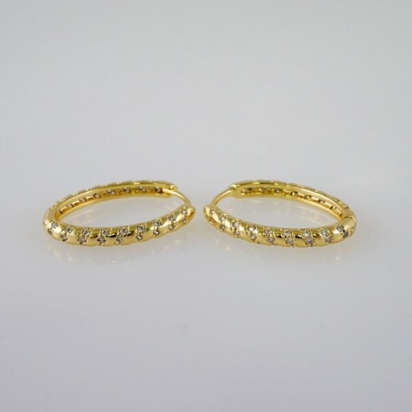 Women Earrings/ Aretes Dama/  Zircon Stone/  14k Real Color// E972