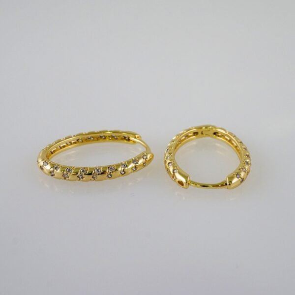 Women Earrings/ Aretes Dama/  Zircon Stone/  14k Real Color// E972 - Image 2