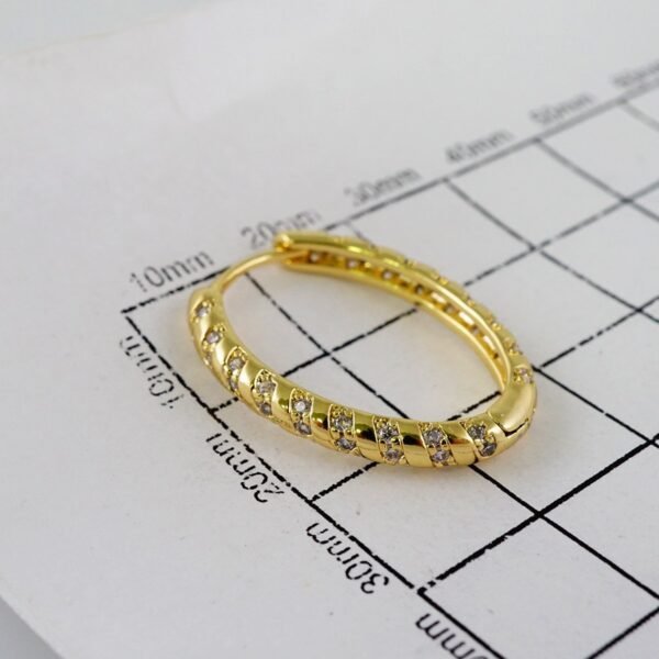 Women Earrings/ Aretes Dama/  Zircon Stone/  14k Real Color// E972 - Image 3