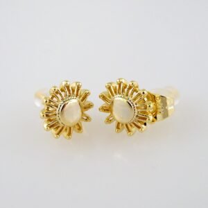 Women Earrings/ Aretes Dama/  Plain/  14k Real Color// E973