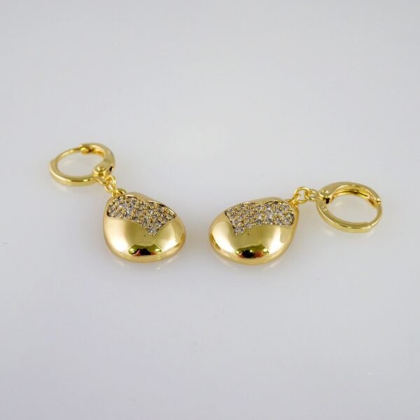 Women Earrings/ Aretes Dama/  Zircon Stone/  14k Real Color// E978