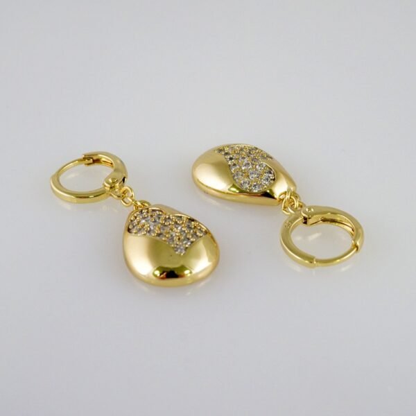 Women Earrings/ Aretes Dama/  Zircon Stone/  14k Real Color// E978 - Image 2