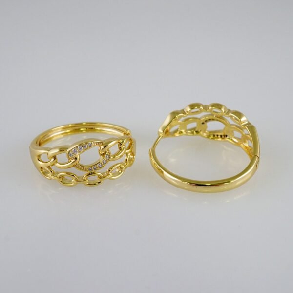 Women Earrings/ Aretes Dama/  Zircon Stone/  14k Real Color// E979 - Image 2