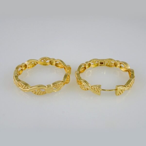 Women Earrings/ Aretes Dama/  Plain/  14k Real Color// E986 - Image 2