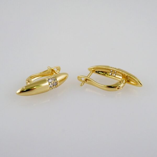 Women Earrings/ Aretes Dama/  Zircon Stone/  14k Real Color// E988 - Image 2