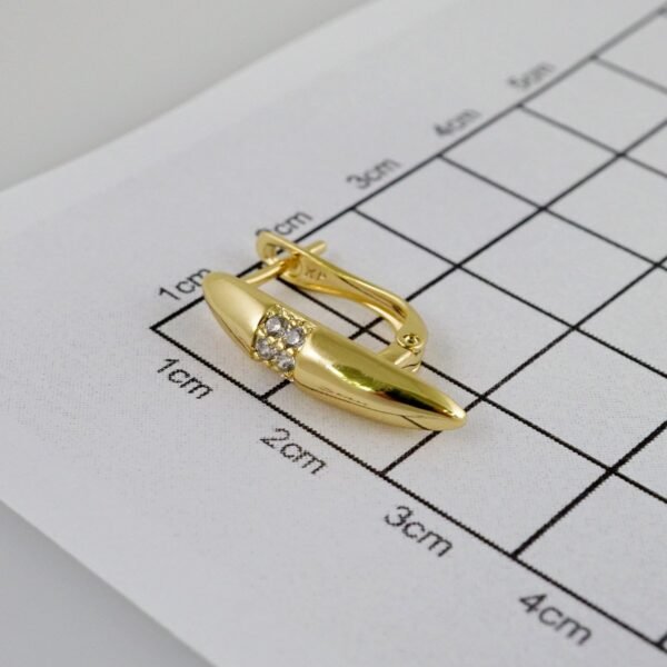 Women Earrings/ Aretes Dama/  Zircon Stone/  14k Real Color// E988 - Image 3