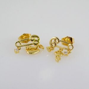 Women Earrings/ Aretes Dama/  Zircon Stone/  14k Real Color// E990