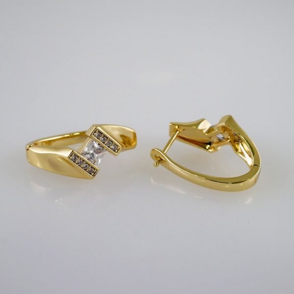 Women Earrings/ Aretes Dama/Zircon Stone/14k Real Color// E996 - Image 2