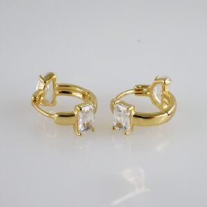 Women Earrings/ Aretes Dama/  Zircon Stone/  14k Real Color// E999