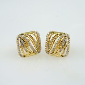 Women Earrings/ Aretes Dama/  Zircon Stone/  14k Real Color// E1043