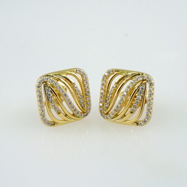 Women Earrings/ Aretes Dama/  Zircon Stone/  14k Real Color// E1043