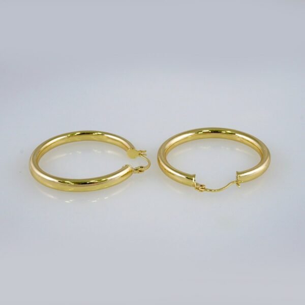 Women Earrings/ Aretes Dama/  Plain/  14k Real Color// E1051 - Image 2